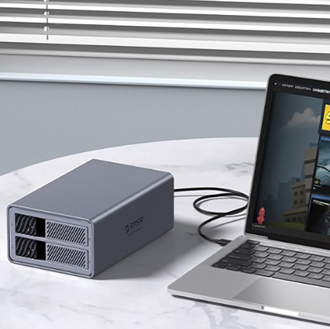 Macierz dyskowa 9828RU3 z kontrolerem RAID na 2 dyski 2.5'' / 3.5'' SATA HDD / SSD - szara ORICO