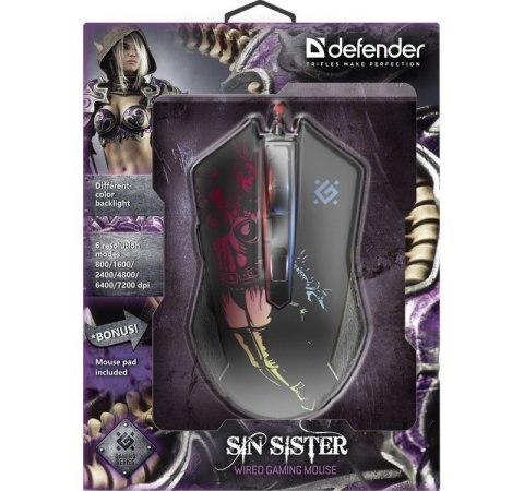 Mysz gamingowa SIN'SISTER GM-933 optyczna 7200dpi 6P Defender