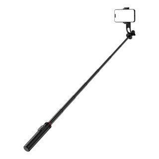 Selfie stick teleskopowy z pilotem stojak tripod na telefon 1.3m aluminium - czarny HURTEL