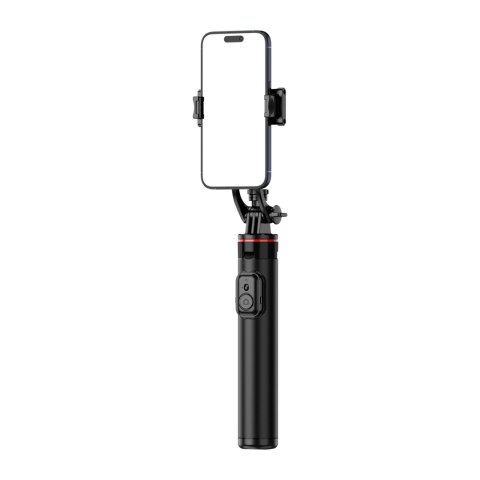 Selfie stick teleskopowy z pilotem stojak tripod na telefon 1.3m aluminium - czarny HURTEL