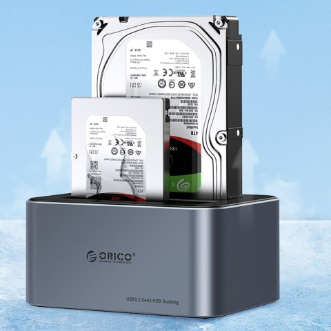 Stacja dokująca 6656C3-C z klonowaniem offline na 5 dysków 2.5'' / 3.5'' SATA HDD / SSD - szara ORICO