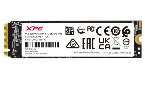 Dysk SSD XPG GAMMIX S70 BLADE 8000GB PCIe 4x4 7.3/6.3MB/s Adata