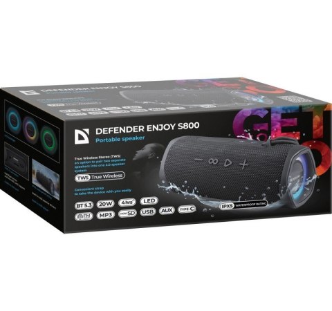 Głośnik Bluetooth ENJOY S800 20W Czarny Defender