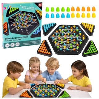 Gra Strategiczna Rodzinna Edukacyjna Puzzle Geometryczne Trójkąty LEAN TOYS