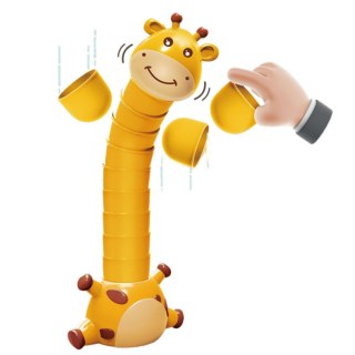 Gra Zręcznościowa Układanie Kubeczków Żyrafa Koło Fortuny LEAN Toys