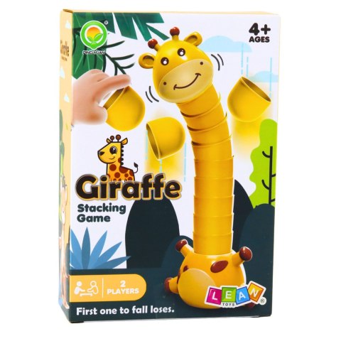 Gra Zręcznościowa Układanie Kubeczków Żyrafa Koło Fortuny LEAN Toys