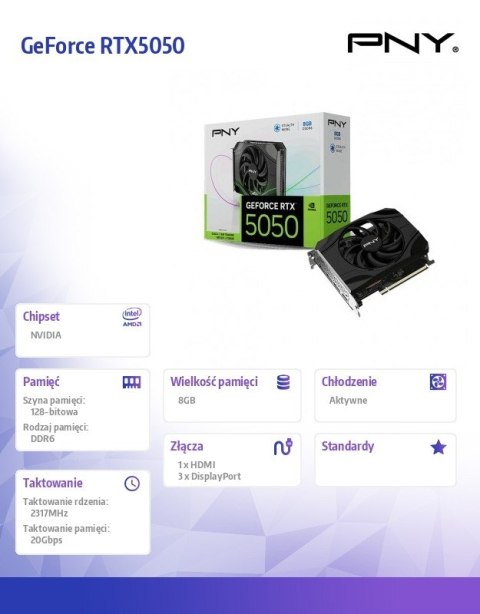 Karta graficzna GeForce RTX 5050 8GB 1F VCG50508SFXPB1 PNY
