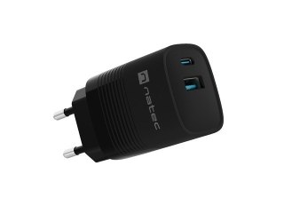 Ładowarka sieciowa Ribera GAN 1X USB-A + 1X USB-C 30W Czarna Natec