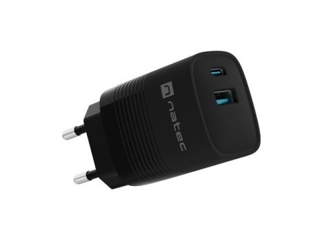 Ładowarka sieciowa Ribera GAN 1X USB-A + 1X USB-C 30W Czarna Natec