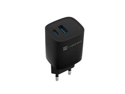 Ładowarka sieciowa Ribera GAN 1X USB-A + 1X USB-C 30W Czarna Natec