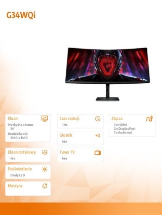 Monitor Gaming Curved G34WQi EU XIAOMI