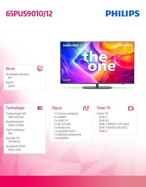 Telewizor 65 cali LED 65PUS9010/12 Philips