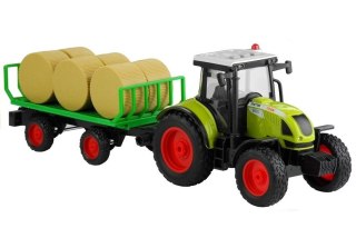 Traktor Farmerski Rolniczy Przyczepa Bale Siana Zielony 1:16 LEAN Toys