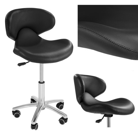 Krzesło kosmetyczne mobilne na kółkach Physa ANDRIA czarne Physa