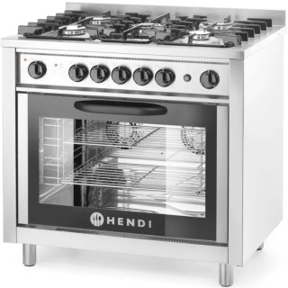Kuchnia gazowa 5 palników z piekarnikiem konwekcyjnym - Hendi 225707 Hendi