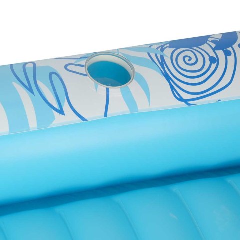 Materac dmuchany do pływania, leżak do opalania z poduszką niebieski Kik Sp. z o. o. Sp. k.
