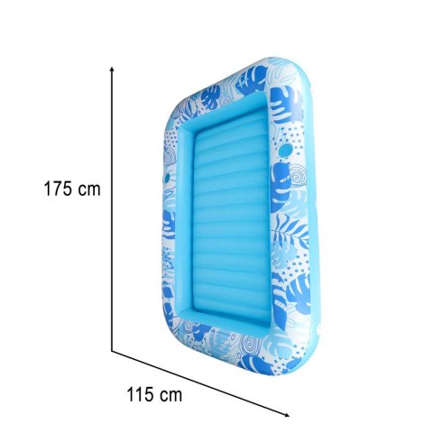 Materac dmuchany do pływania, leżak do opalania z poduszką niebieski Kik Sp. z o. o. Sp. k.