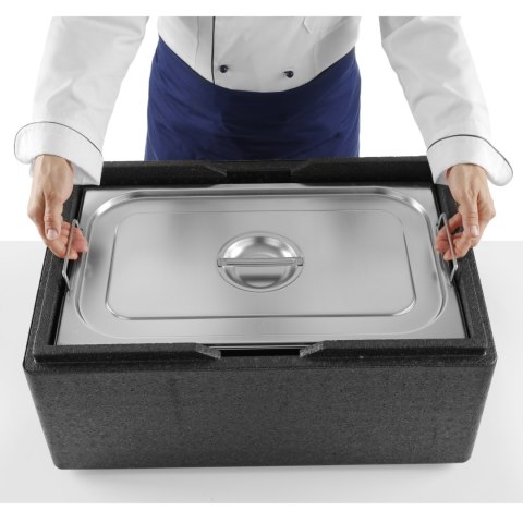 Pojemnik gastronomiczny GN 1/2 z chowanymi uchwytami 325x265x200mm 12.5L Hendi 817353 Hendi