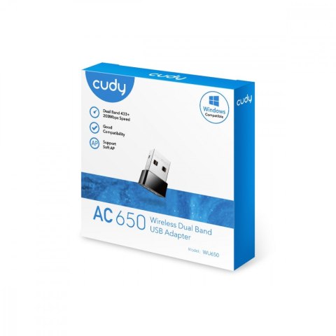 Karta sieciowa WU650 USB 2.0 AC650 Mini Cudy