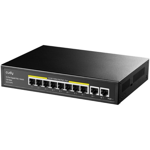 Przełącznik GS1010PE 8xGE PoE+ 120W 2xGb Uplink Cudy