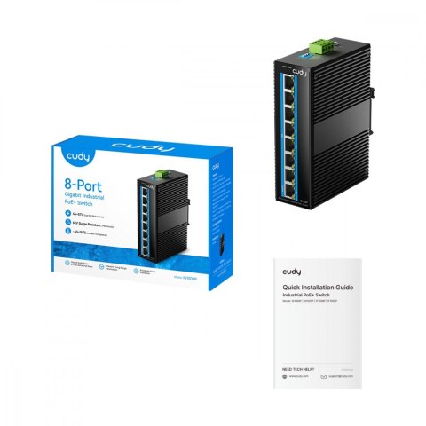 Przełącznik IG1008P 8-GbE industrial PoE switch for networking in harshconditions such as manufacturing, transportation, maritim Cudy