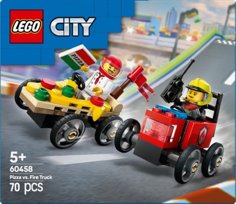 Klocki City 60458 Zestaw wyścigówek: pizza kontra wóz strażacki LEGO