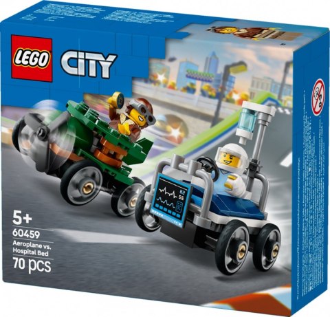 Klocki City 60459 Zestaw wyścigówek: samolot kontra łóżko szpitalne LEGO