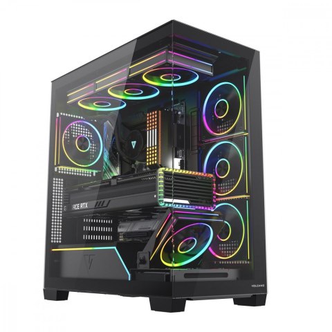 Obudowa PC VOLCANO STELLAR PLUS ARGB MIDI 8F Czarna MODECOM
