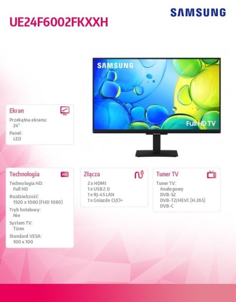 Telewizor Full HD 24 cali UE24F6002FKXXH Samsung