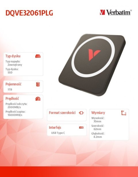 Dysk zewnętrzny SnapBack Magnetic SSD Mocha MagSave 1TB Apple ProRes 4K Verbatim