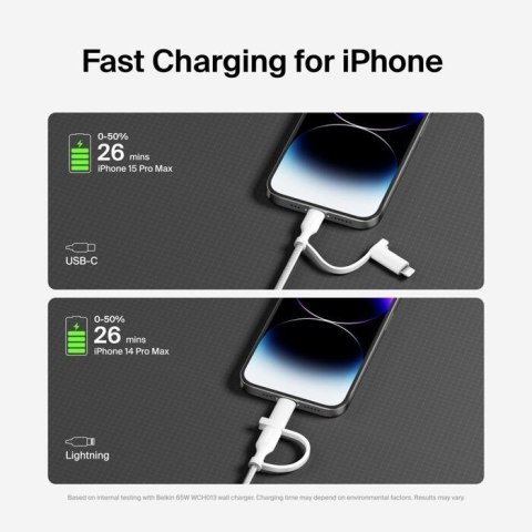 Kabel 2-in-1 USB-C/LTG 1.5m biały Belkin