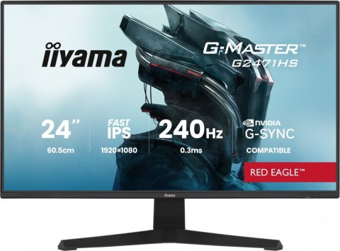 Monitor 23,8 cala G2471HS-B1 Fast IPS,FHD,240Hz,2xHDMI,DP, 350cd, Adaptive G-SYNC - 1920 x 1080 @48-240Hz DisplayPort Only IIYAMA