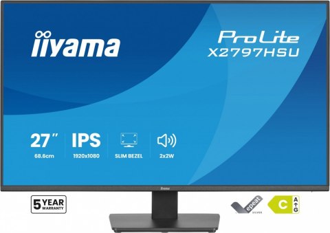 Monitor ProLite 27 cali X2797HSU-B1 IPS,FHD,HDMI,DP,120Hz,350CD,2xUSBv3.2, 2xUSB-C, GW 5lat IIYAMA