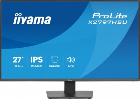 Monitor ProLite 27 cali X2797HSU-B1 IPS,FHD,HDMI,DP,120Hz,350CD,2xUSBv3.2, 2xUSB-C, GW 5lat IIYAMA