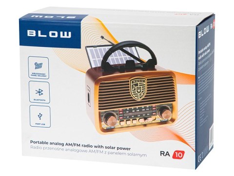 Radio przenośne analogowe RA10 AM/FM solarne BLOW