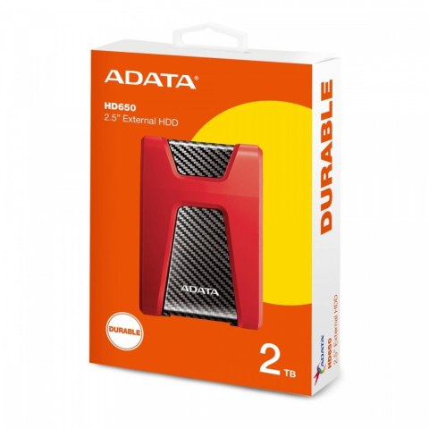 DashDrive Durable HD650 2TB 2.5'' USB3.1 Czerwony Adata