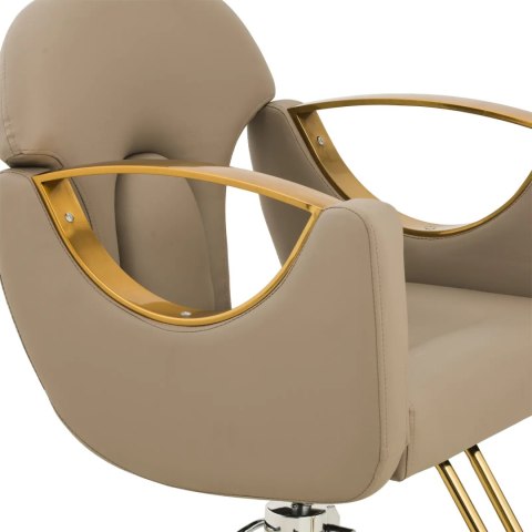 Fotel fryzjerski barberski z podnóżkiem BARTON - beżowy Physa