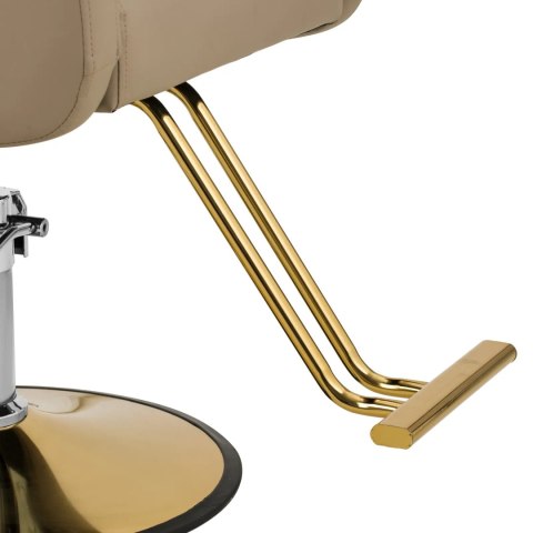 Fotel fryzjerski barberski z podnóżkiem BARTON - beżowy Physa