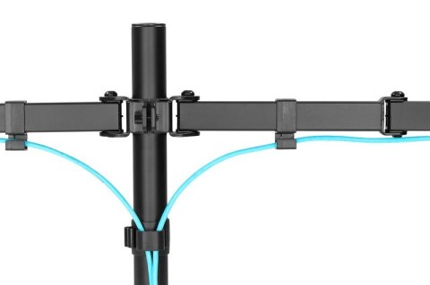 Uchwyt biurkowy podwójny z zaciskiem 2xLCD max. 32" max. Obciążenie 2x 8kg uchylno-obrotowy czarny Digitus