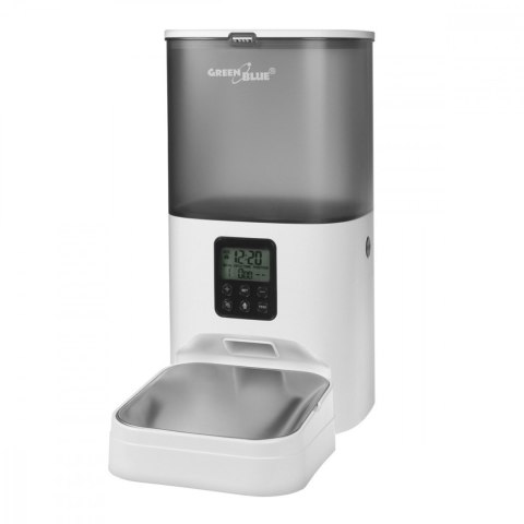 Automatyczny podajnik karmy dla zwierząt GB393 6L, USB 5V1A Biały GreenBlue