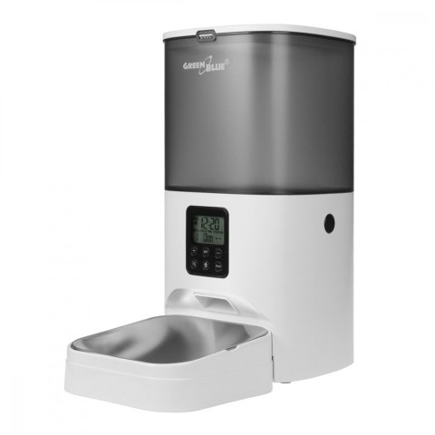 Automatyczny podajnik karmy dla zwierząt GB393 6L, USB 5V1A Biały GreenBlue
