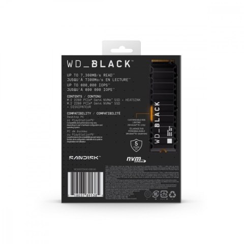 Dysk SSD Black 1TB SN850X NVMe M.2 PCIe Radiator Western Digital