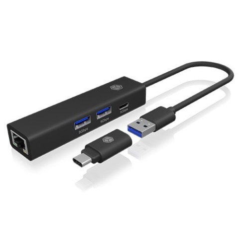 Hub IB-HUB1439-LAN 4w1 HUB, 1x USB-C, 2xUSB-A, 1x LAN IcyBox