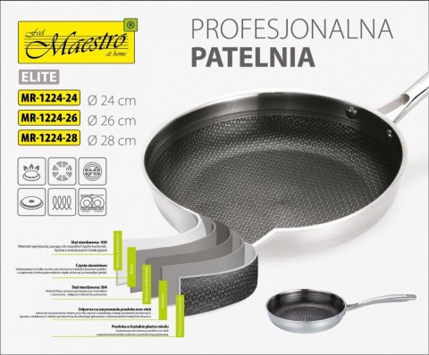 Profesjonalna patelnia 24 cm MR-1224-24 Feel-Maestro