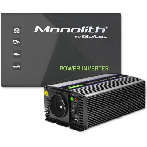 Przetwornica napięcia Monolith 1200 MS Wave | 12V na 230V | 600/1200W | USB Qoltec