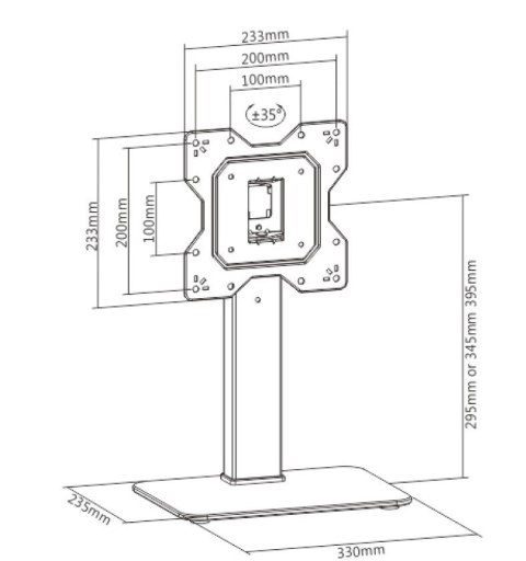 Stojak TV 23-43 cali 40kg skrętny Techly