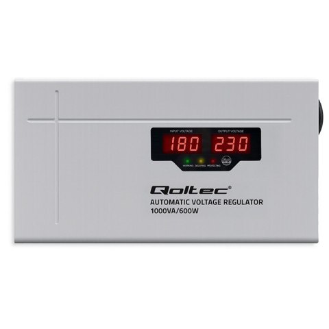 Automatyczny stabilizator napięcia AVR 1000VA 3% | Compact | Toroidalny transformator Qoltec