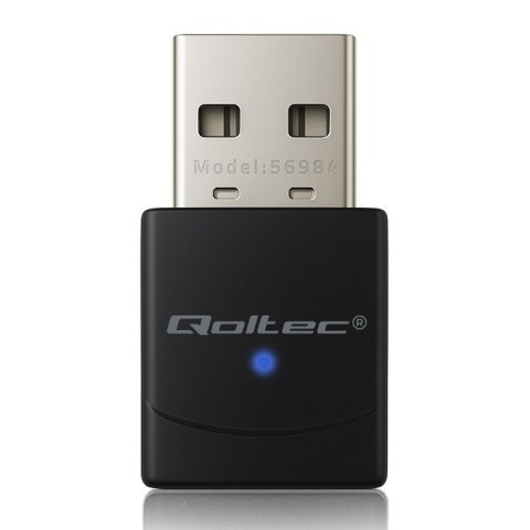 Bezprzewodowy mini Adapter Wi-Fi 6 | Standard AX | Bluetooth 5.4 | USB | 900Mbps Qoltec