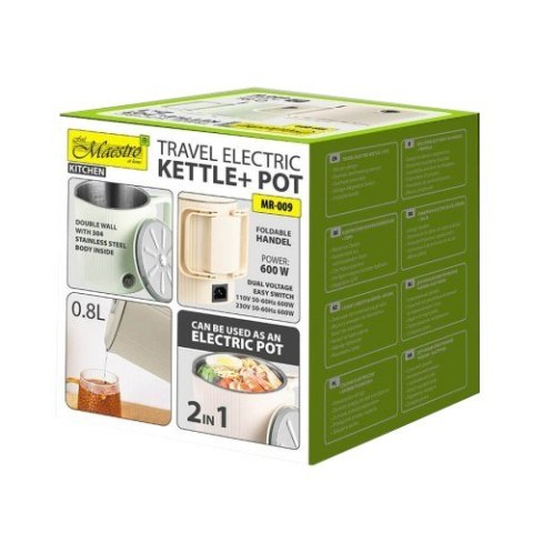 Czajnik elektryczny / garnek turystyczny 2w1 0,8l 600W MR-009-MINT Feel-Maestro