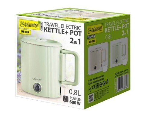 Czajnik elektryczny / garnek turystyczny 2w1 0,8l 600W MR-009-MINT Feel-Maestro